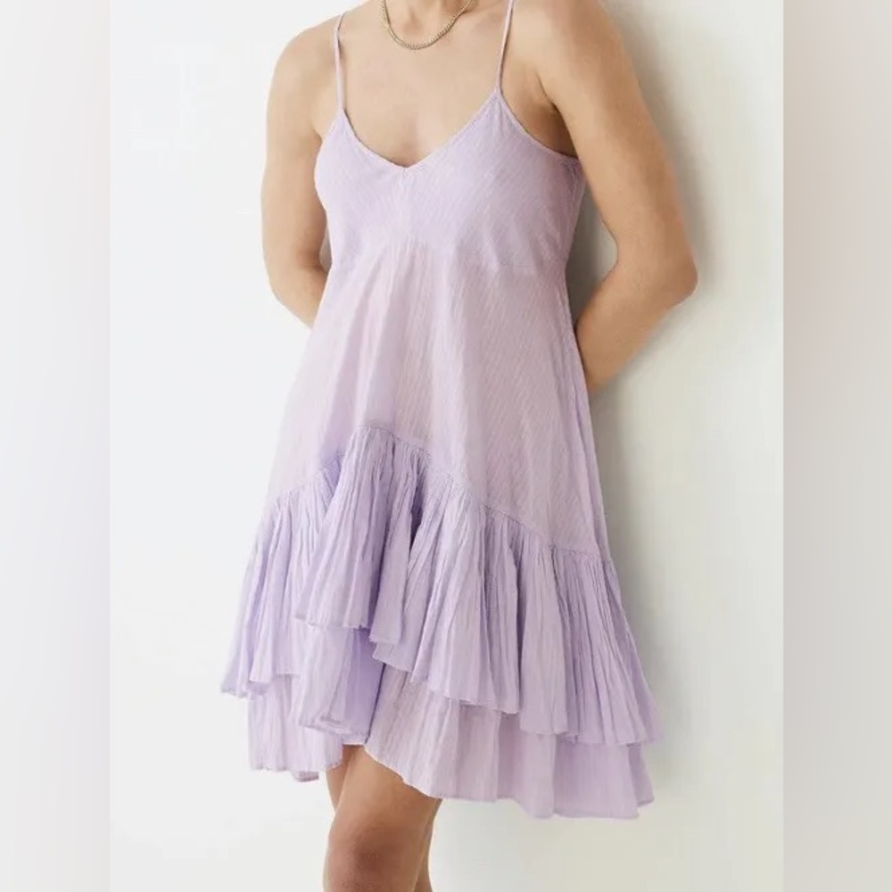 J. Crew Soft gauze cotton tiered beach dress 3x Sweet Hyacinth